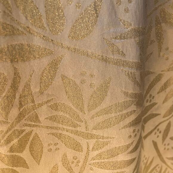 CDC Petites Gold Bamboo Print Shimmer Dress Size 6 - Picture 3 of 5